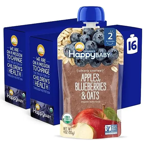 Happy Baby Organics Stage 2 Oat and Fruit Puree pouches