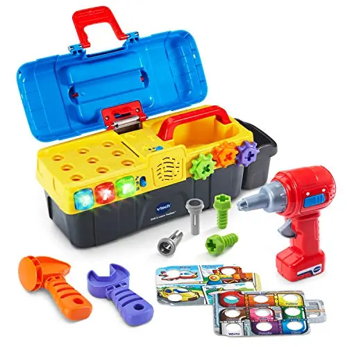 VTech drill and learn toolbox with electronic fix-it tray and tools