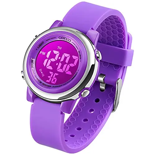 COFUO digital sport watch with luminous display and silicone band