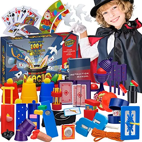 Learn & Climb Mega Magic Kit with various props and storage box
