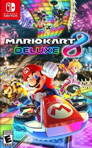 Mario Kart 8 Deluxe game cover showing colorful karts and characters