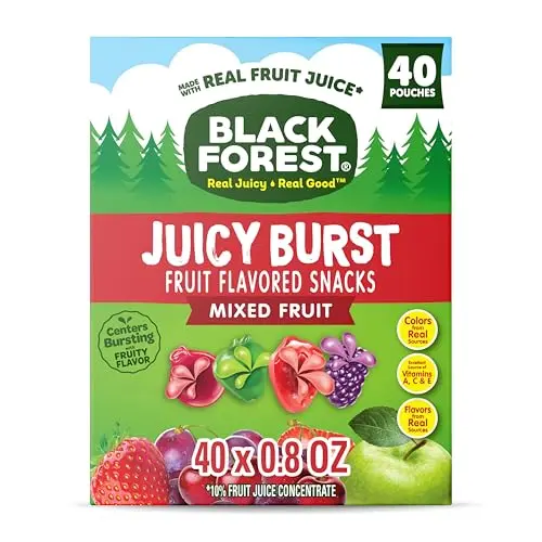 Black Forest Juicy Burst fruit snacks with mixed fruit flavors