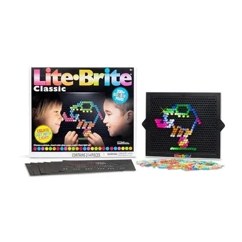LITE BRITE classic toy with glowing pegs and light-up screen