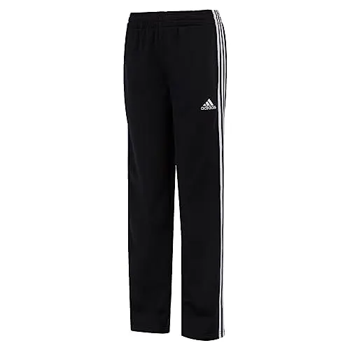 adidas boys track pants with elastic waist and side stripes