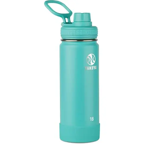 Takeya Actives insulated water bottle with spout lid in teal color