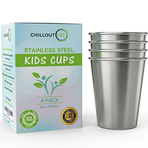 CHILLOUT LIFE stainless steel kids drinking cups with brushed finish