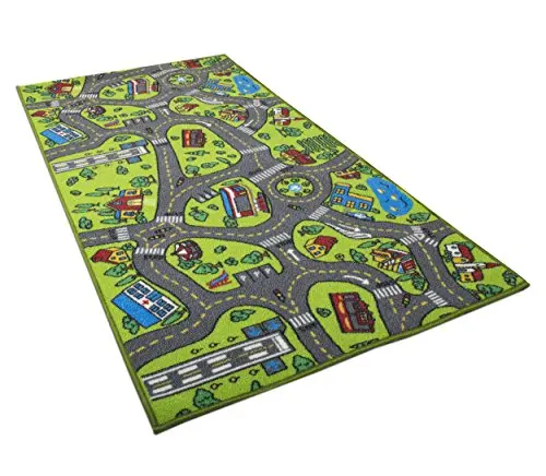 Angels city-themed playmat rug with roads, buildings, and educational elements