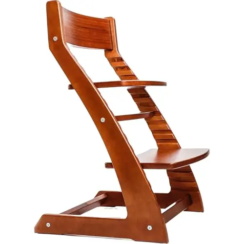 FORNEL wooden high chair at dining table