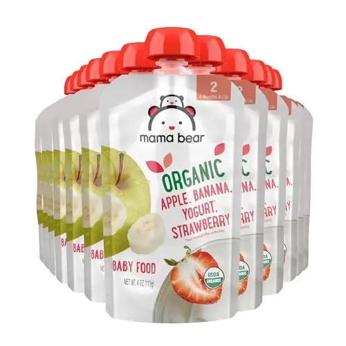 Mama Bear Organic Baby Food Stage 2 pouches with yogurt