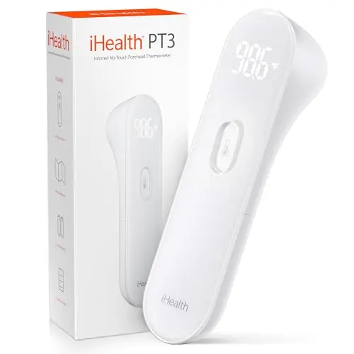 iHealth no-touch forehead thermometer with tri-point sensors