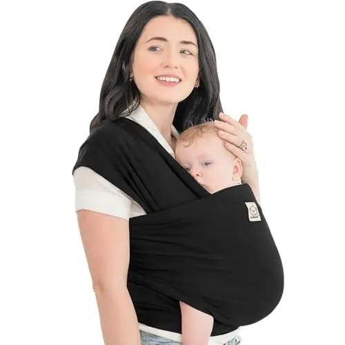 KeaBabies baby wrap carrier in trendy black color