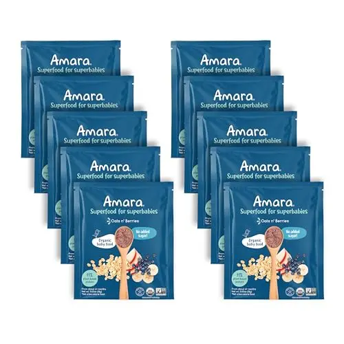 Amara Organic Oats and Berries baby food powder