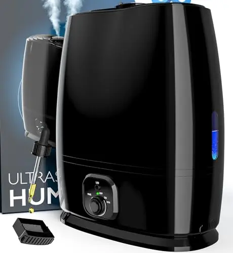 Everlasting Comfort cool mist humidifier with essential oil diffuser in black