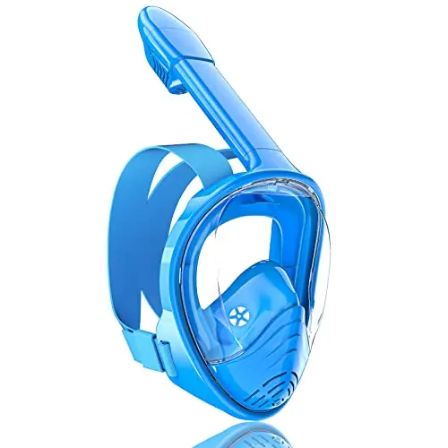 QingSong kids full face snorkel mask with camera mount in blue