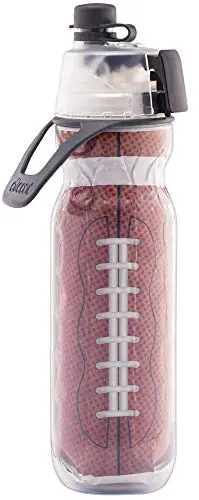 O2COOL misting water bottle with football design