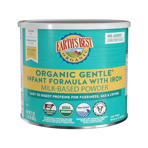 Earth's Best Organic Gentle Infant Formula powder container