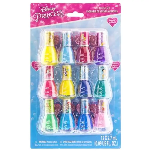 Disney Princess nail polish set with multiple colors and nail separators