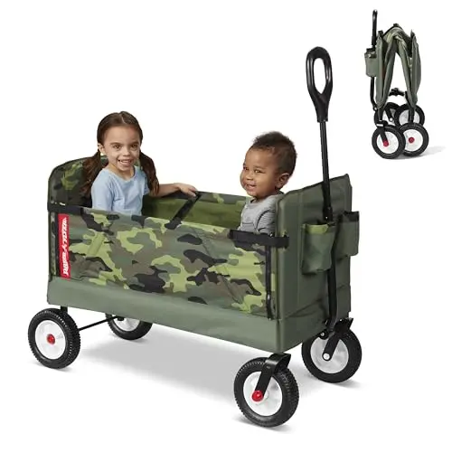 Radio Flyer camo green foldable wagon for kids