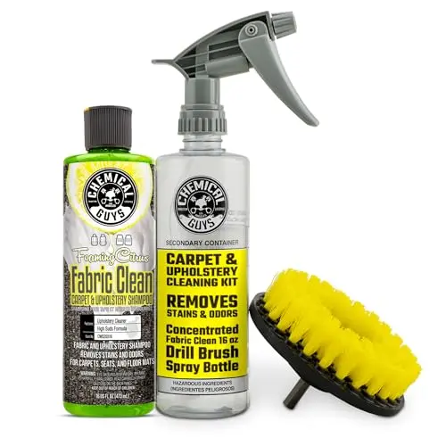 Chemical Guys foaming citrus fabric clean and drill brush kit