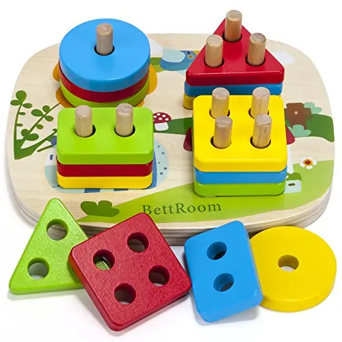 BETTROOM wooden stacking blocks shape sorter toy