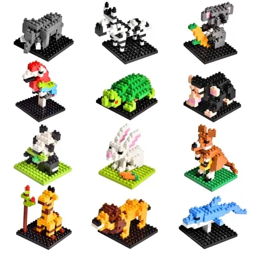 FUN LITTLE TOYS mini animal building blocks set