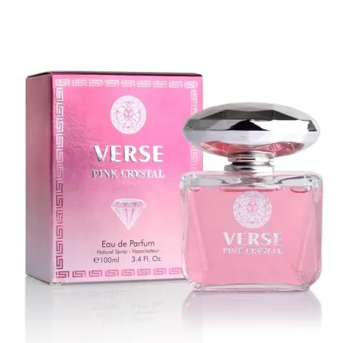 Verse Pink Crystal perfume bottle with crystal-like design