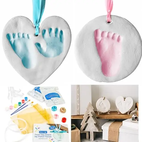 BUBZI CO baby keepsake ornament kit for hand and footprints