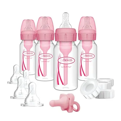 Dr. Brown's anti-colic baby feeding set with multiple flow nipples