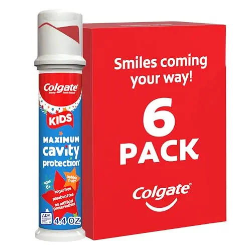 Colgate Kids toothpaste pump with bubble fruit flavor