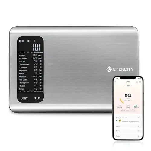 Etekcity smart kitchen scale with app connectivity and nutritional tracking