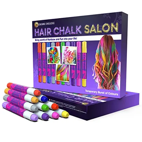 Desire Deluxe hair chalk pens with 10 colorful and glitter shades