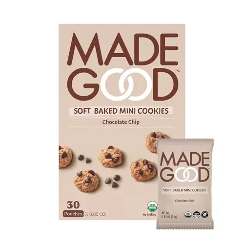 MadeGood Soft Baked Chocolate Chip Mini Cookies gluten-free snacks