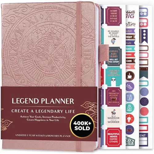 Legend Planner life organizer notebook in rose gold
