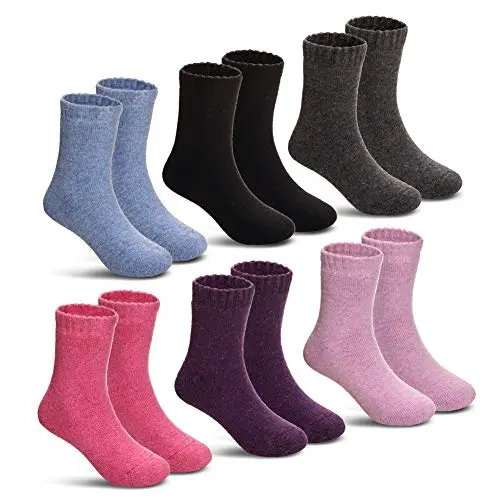 DoSmart children's winter wool socks in solid colors