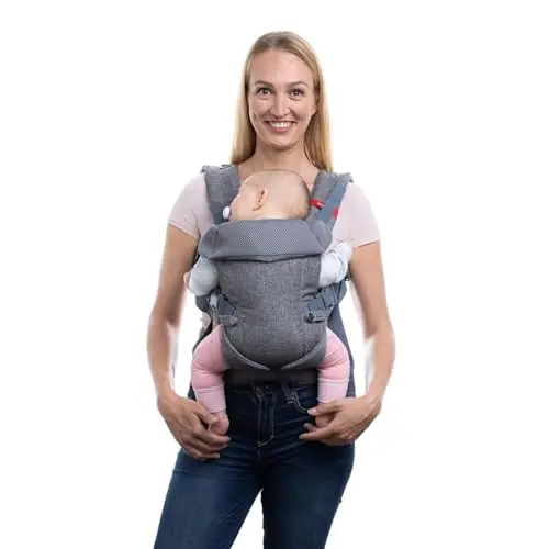 You+ME grey mesh baby carrier with included bandana bib