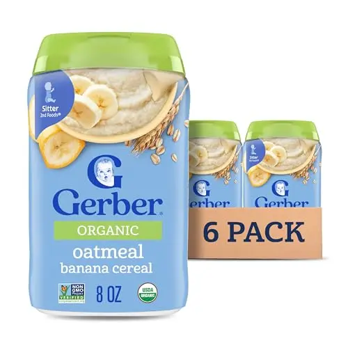 Gerber Organic 2nd Foods Oatmeal Banana Cereal package