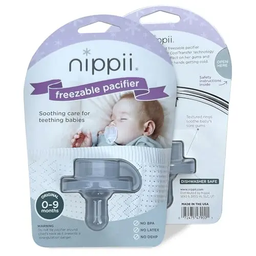 Nippii Freezable Pacifier for baby teething relief in clear silicone