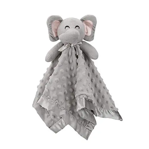 Pro Goleem Elephant Security Blanket soft lovey with grey elephant head