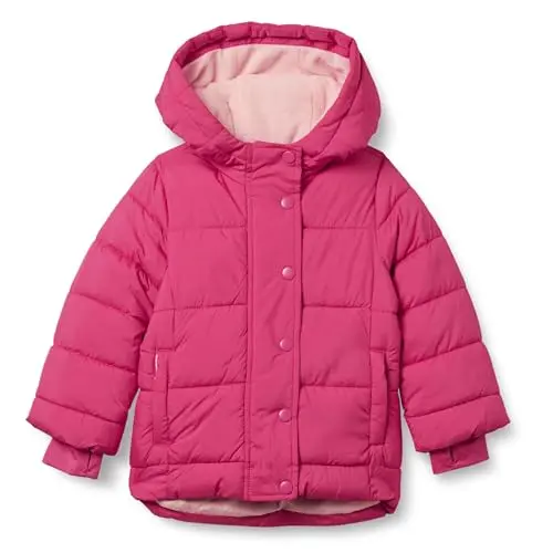 Amazon Essentials girls heavyweight puffer coat in pink