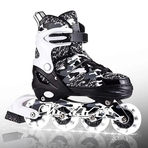 Kuxuan adjustable inline skates for kids with light-up wheels
