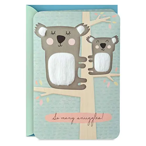 Hallmark baby shower card with soft koala design