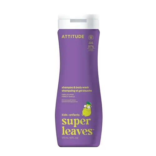 ATTITUDE Kids Shampoo and Body Wash bottle with Vanilla & Pear scent