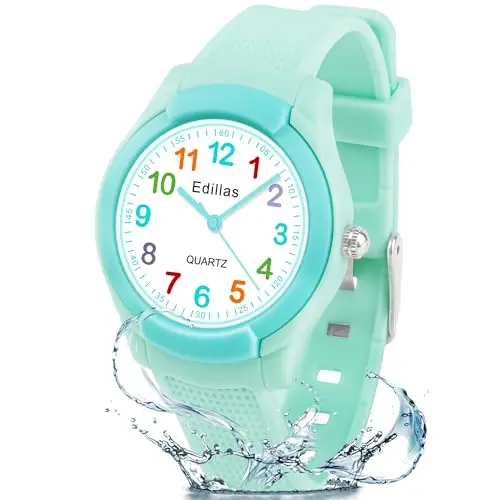 Edillas kids analog watch with colorful options and soft strap