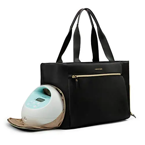 MOMMORE large capacity tote bag with side opening for Spectra breast pumps