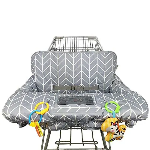 ICOPUCA reversible shopping cart cover with grey arrow print