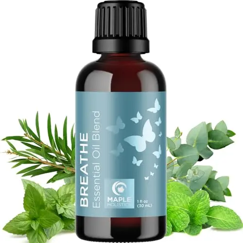 Maple Holistics Breathe Essential Oil blend bottle
