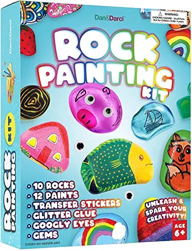 Dan&Darci standard rock painting kit with paints and stickers