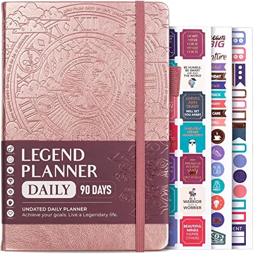 Legend Planner daily undated planner in rose gold