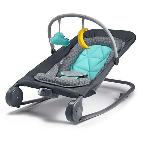 Summer Infant 2-in-1 bouncer and rocker in gray and teal