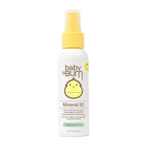 Baby Bum SPF 50 Sunscreen Spray bottle for sensitive skin